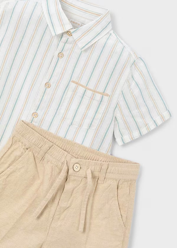 Mayoral Mocha Stripe Short Set