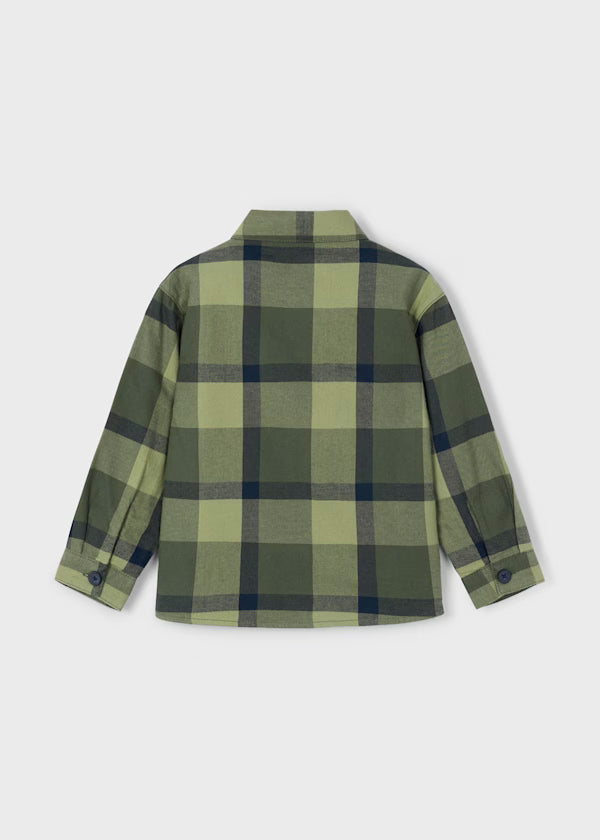 Mayoral Olive Plaid Overshirt