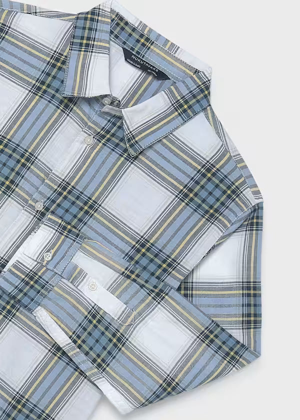 Nukutavake Sky Blue Plaid Button Down