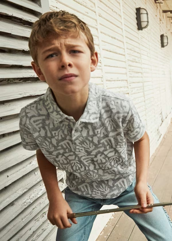 Nukutavake Black Print Polo