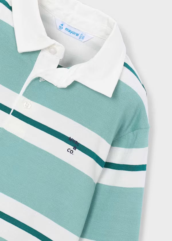 Mayoral Aqua Stripe Polo Shirt
