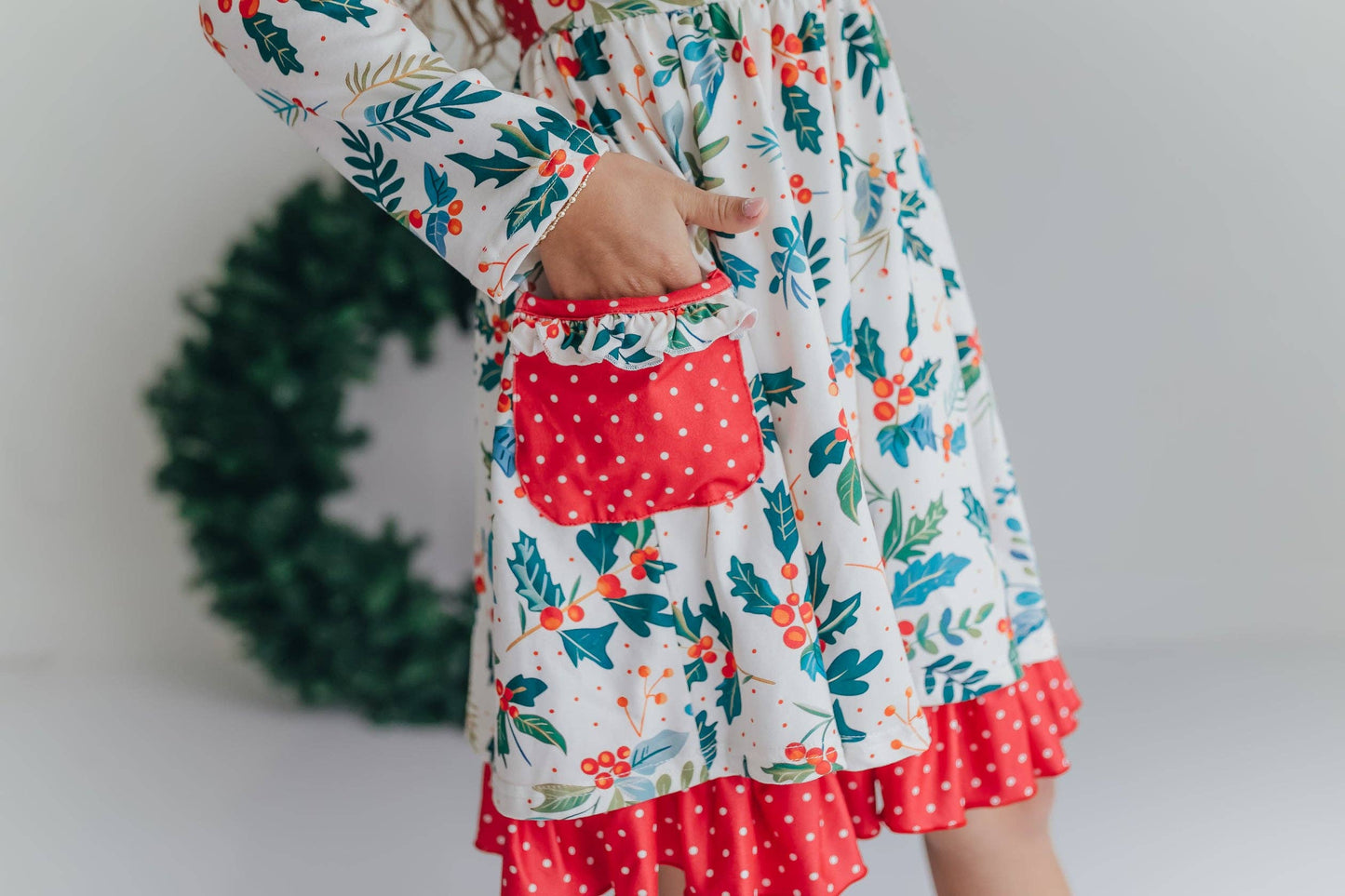 Holly Ruffle Pocket Tie Back Dress