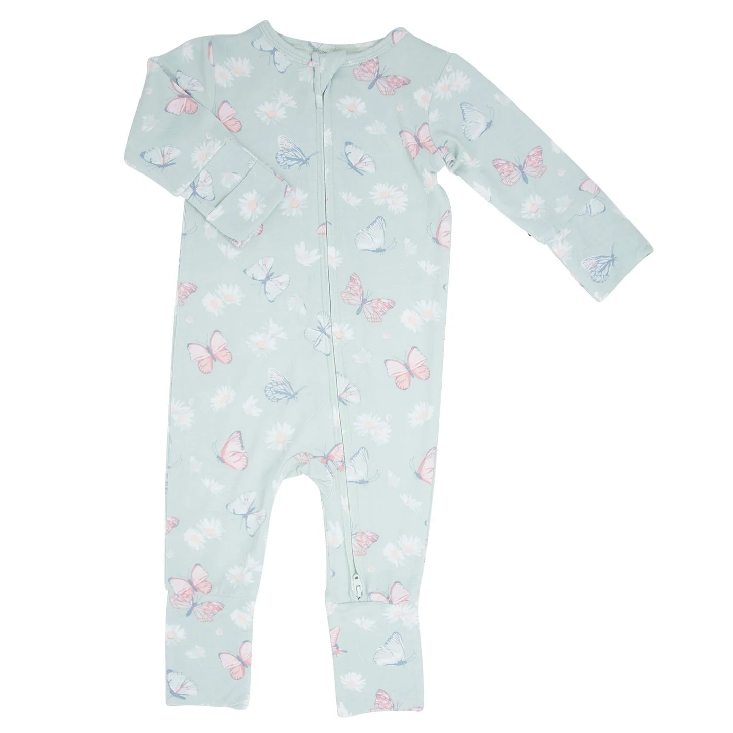 Sweet Bamboo Butterfly Daisy Mint Romper
