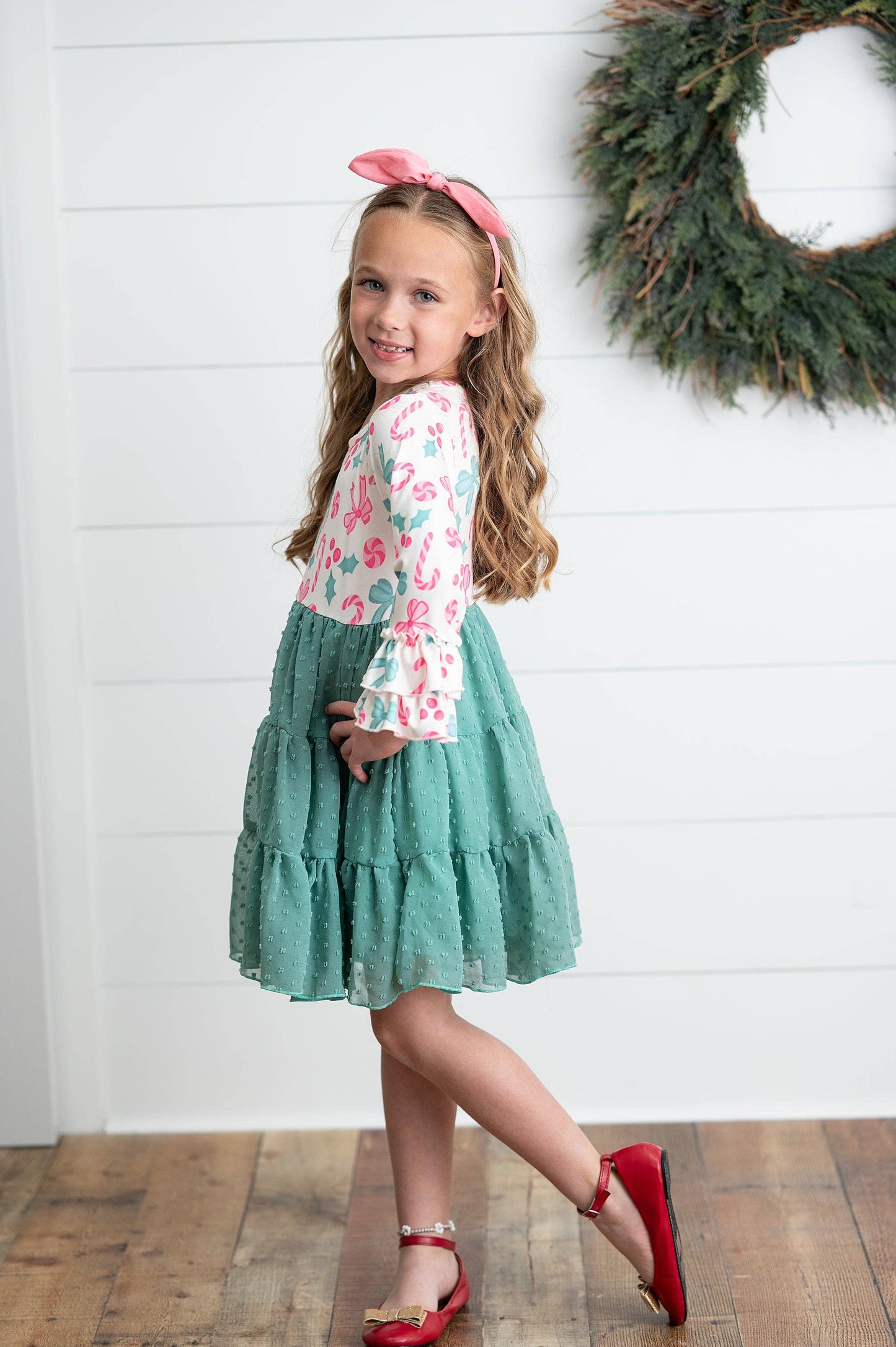 Peppermint Candy Swiss Dot Holiday Dress