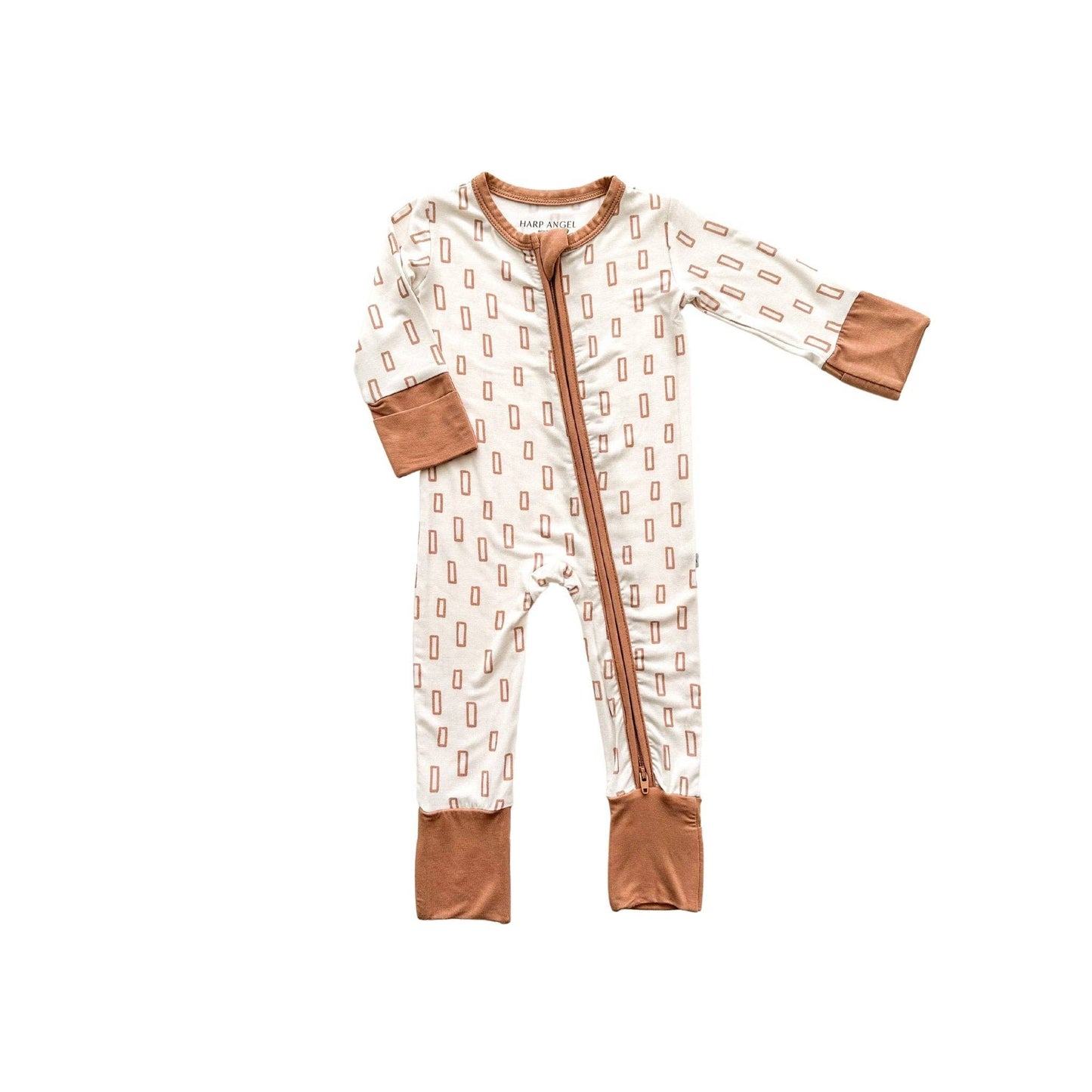 Neutral Rectangles Zipper Romper