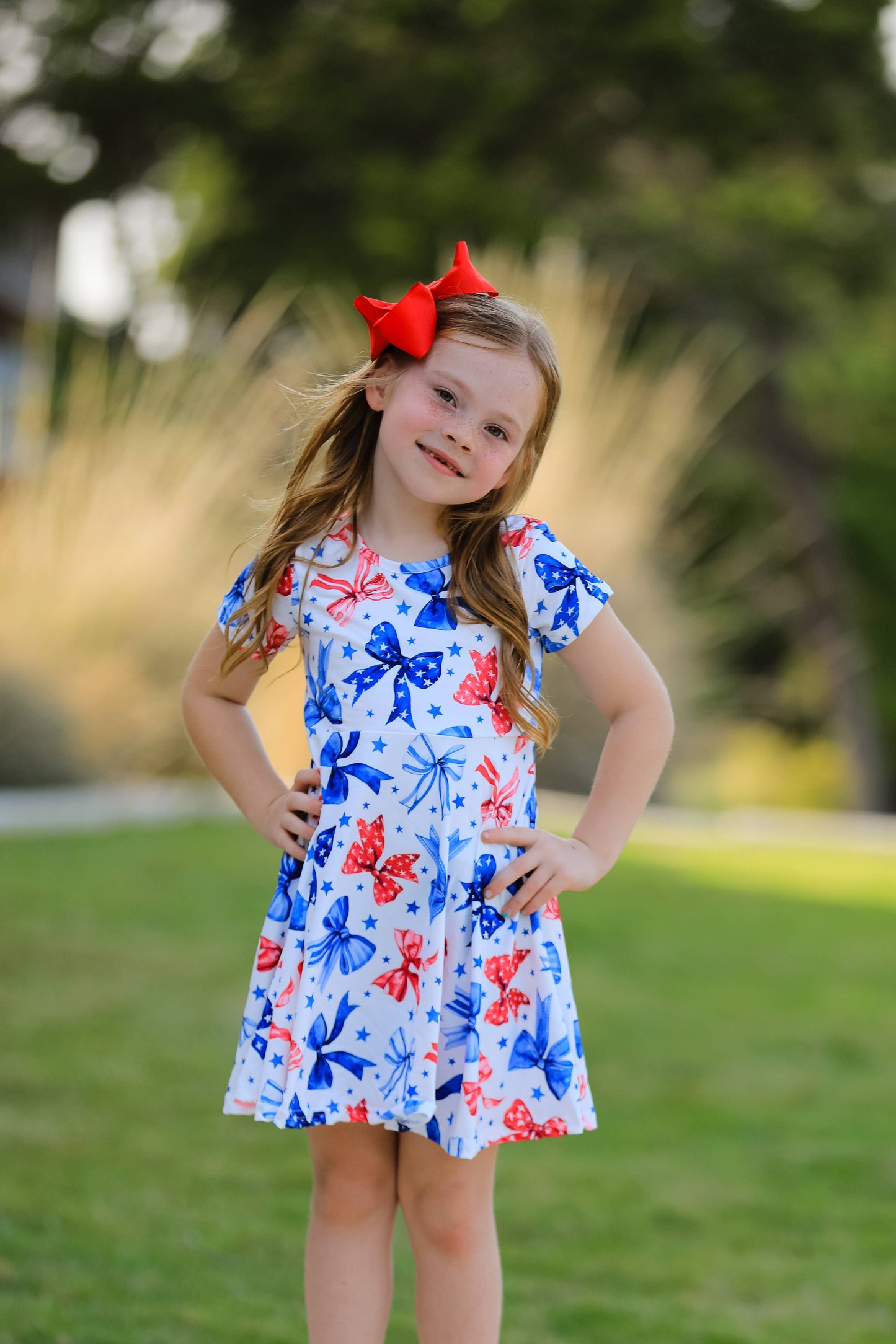 4th Of July Bow Star Dress