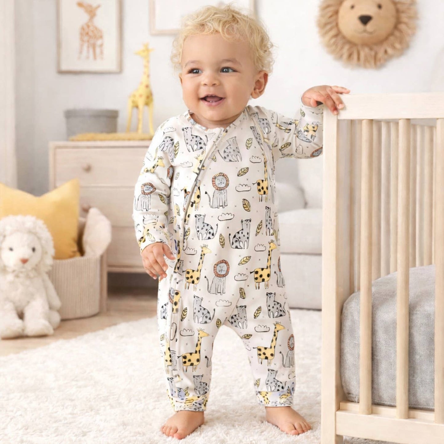 Safari Snuggles Zipper Romper