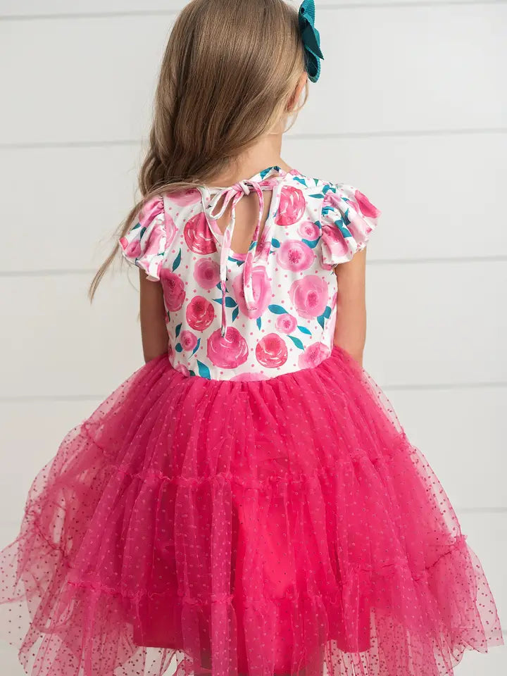 Rose Tiered Tulle Dress