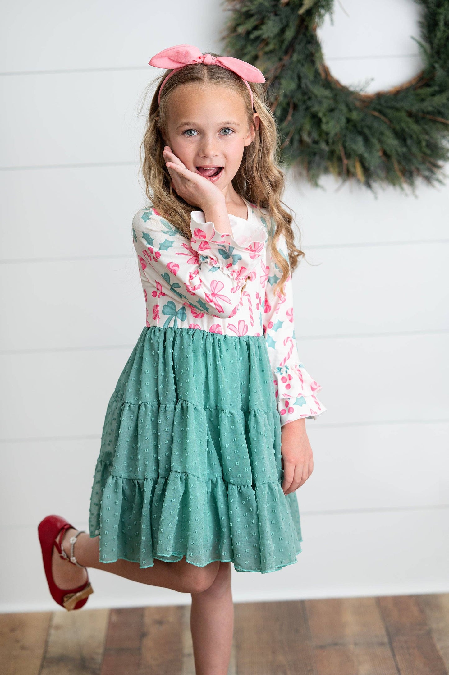 Peppermint Candy Swiss Dot Holiday Dress