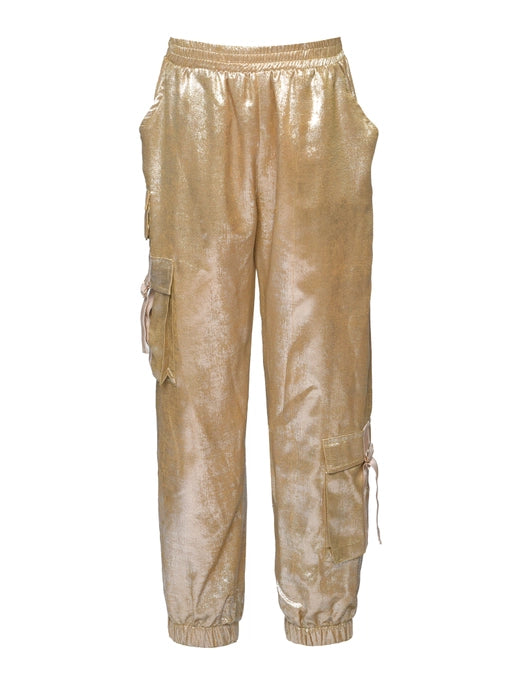 Hannah Banana Gold Cargo Jogger