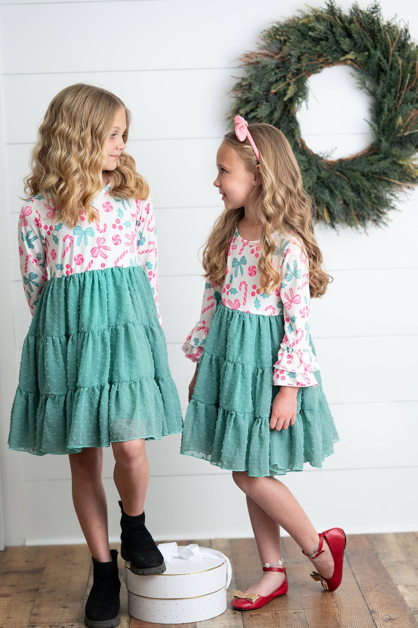 Peppermint Candy Swiss Dot Holiday Dress