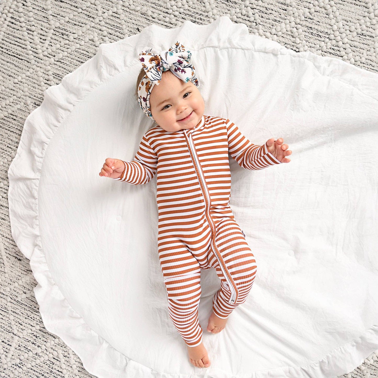 Chase Brown Ribbed Zip Romper