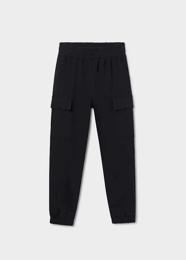 Mayoral Black Knit Cargo Jogger Pant