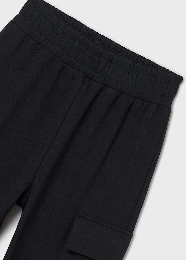 Mayoral Black Knit Cargo Jogger Pant