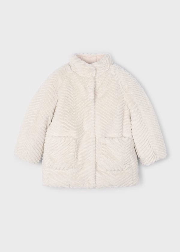 Mayoral Sand Faux Fur Coat