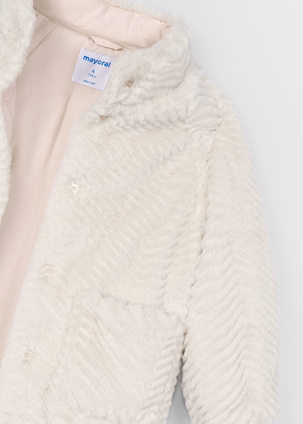 Mayoral Sand Faux Fur Coat