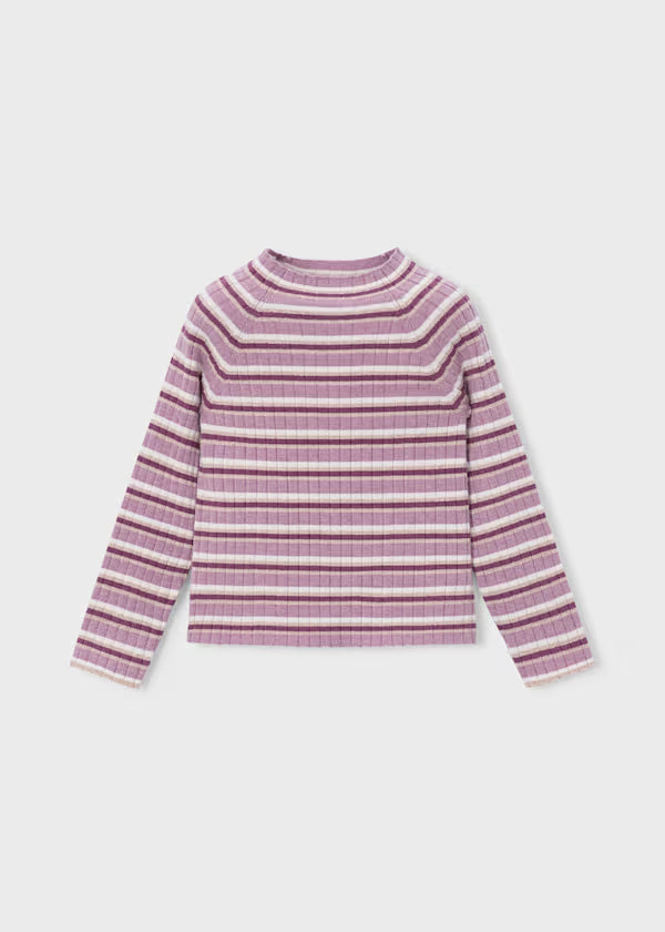 Mayoral Violet Stripe Ribbed Top