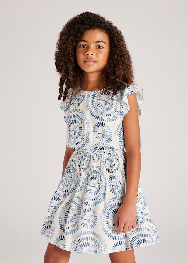 Mayoral Blue Lake Smocked Waist Dress