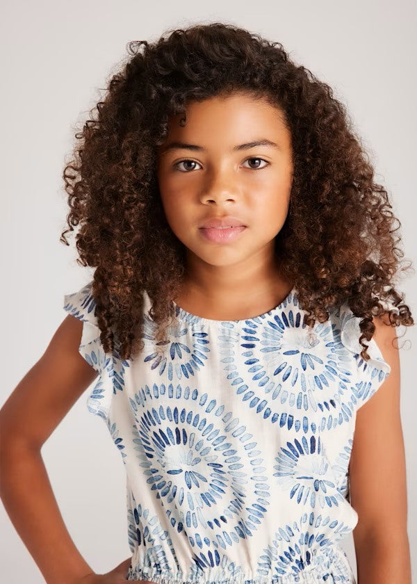 Mayoral Blue Lake Smocked Waist Dress