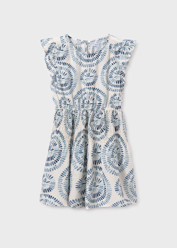 Mayoral Blue Lake Smocked Waist Dress