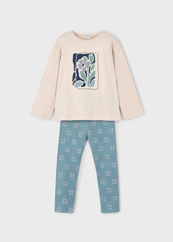 Mayoral Sage Flower Legging Set