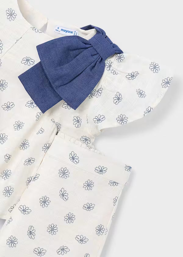 Mayoral Bone Flower Pant Set