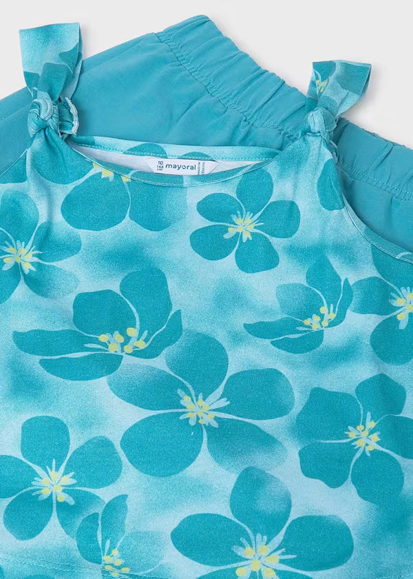 Mayoral Pacific Floral Print Tank & Short Set