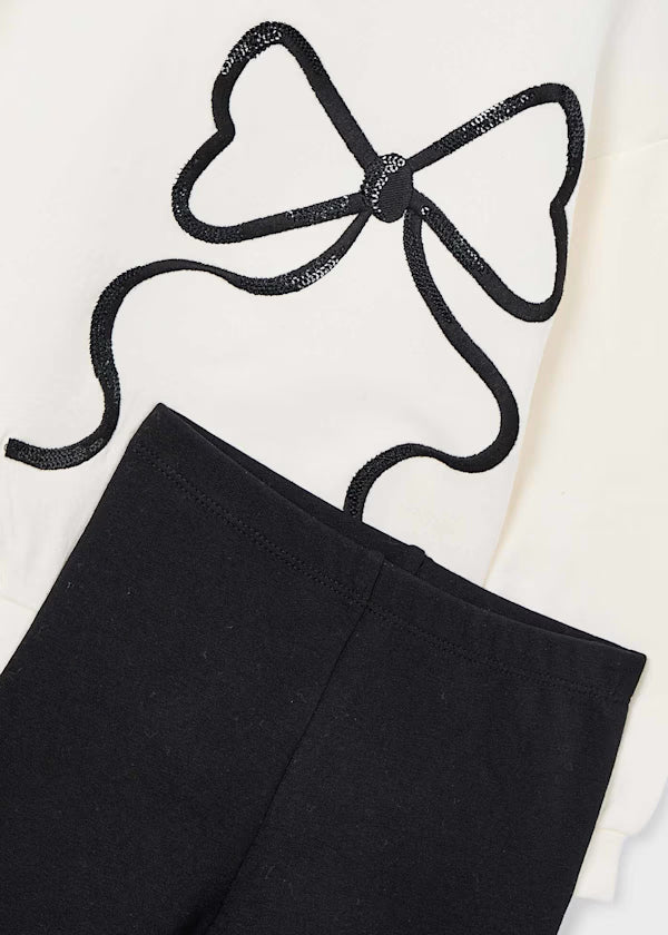Mayoral Black Sequin Bow Set
