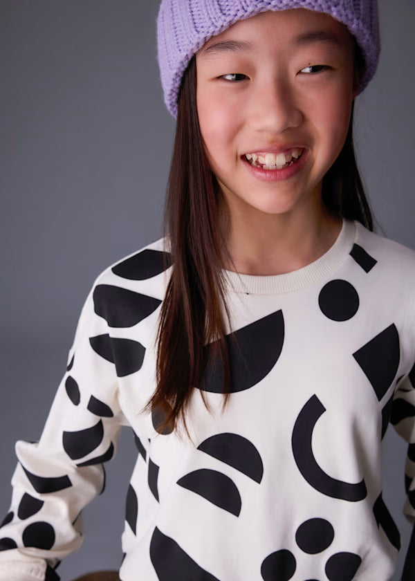Mayoral Black & White Geo Pullover