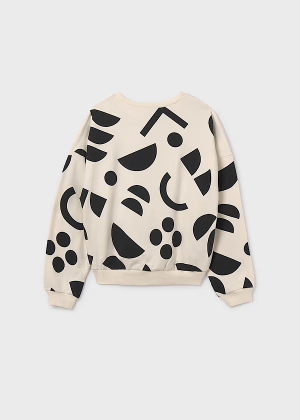 Mayoral Black & White Geo Pullover