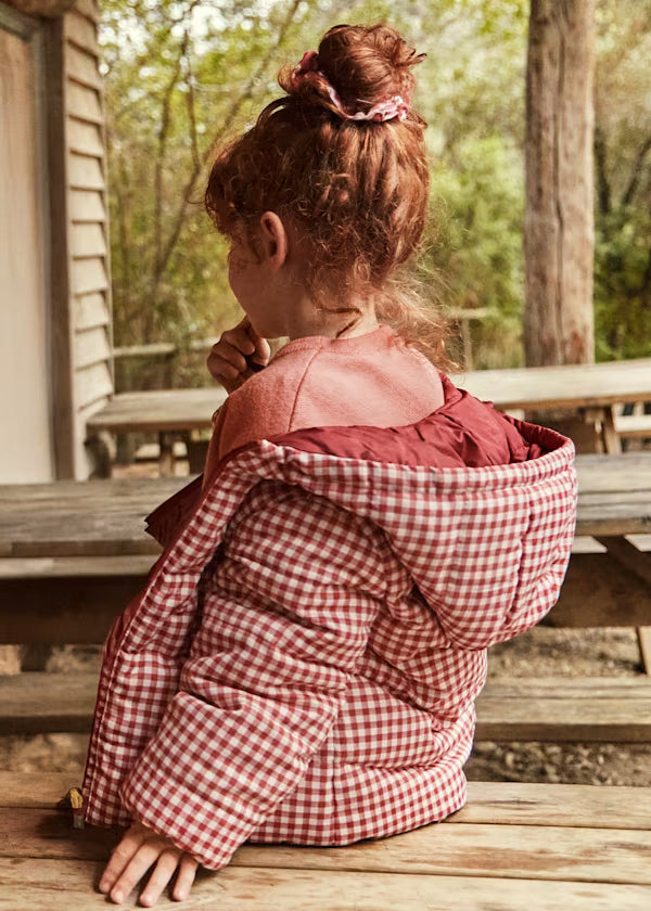 Mayoral Paprika Check Reversible Coat