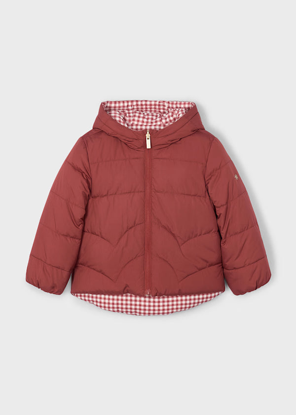 Mayoral Paprika Check Reversible Coat