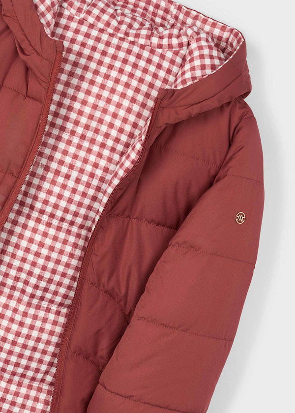 Mayoral Paprika Check Reversible Coat