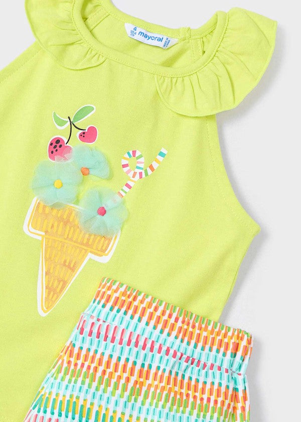 Mayoral Lime Ice Cream Short Set