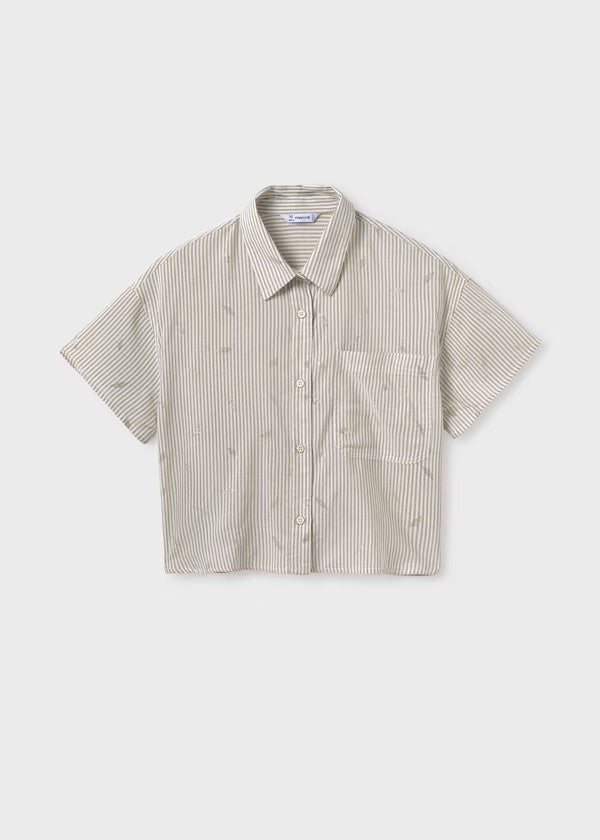 Mayoral Khaki Stripe Blouse Set