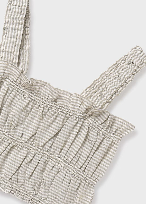 Mayoral Khaki Stripe Blouse Set