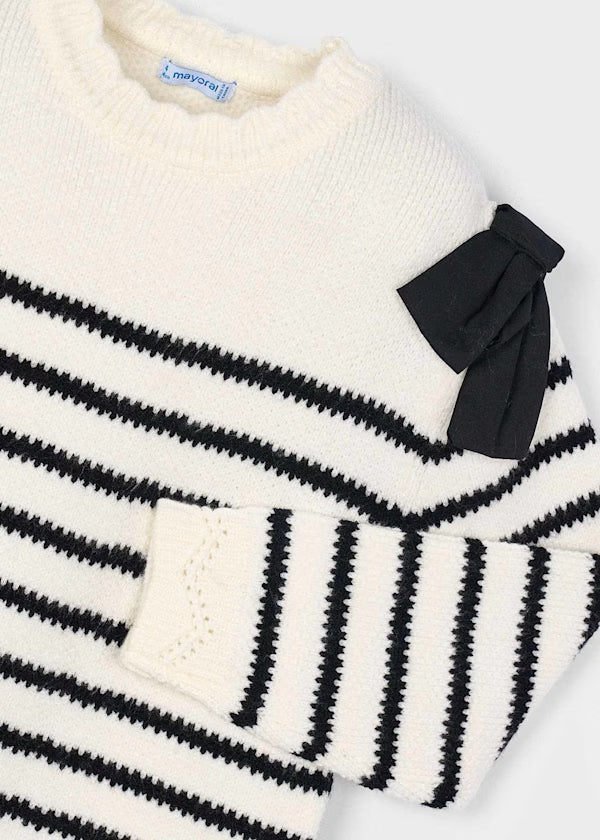 Mayoral Stripe Bow Tunic Dress