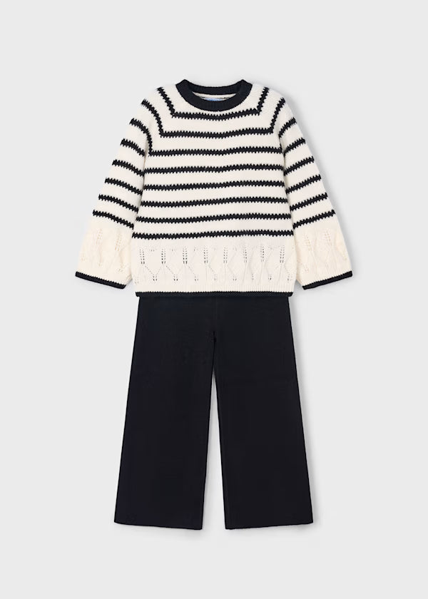 Mayoral Stripe Sweater & Pant Set