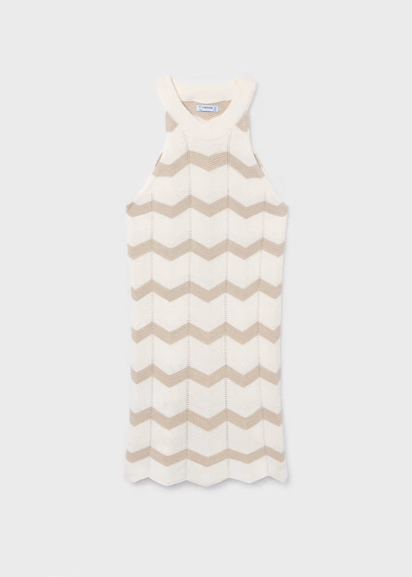 Mayoral Sand Chevron Dress
