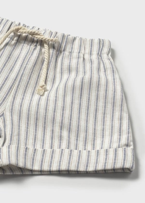 Mayoral Natural Stripe Button Down Set