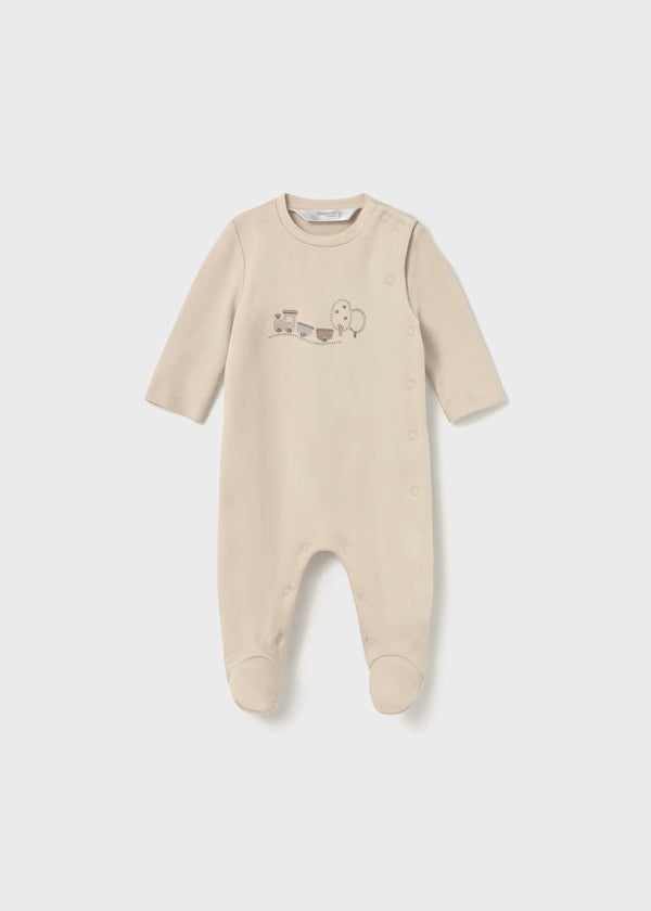 Mayoral Embroidered Train Footie
