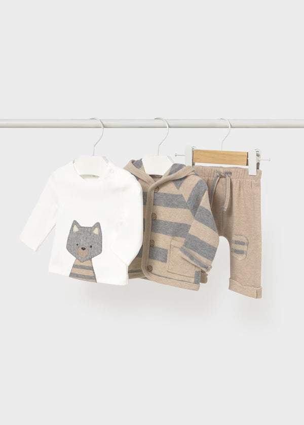 Mayoral Oat Animal Knit Tracksuit