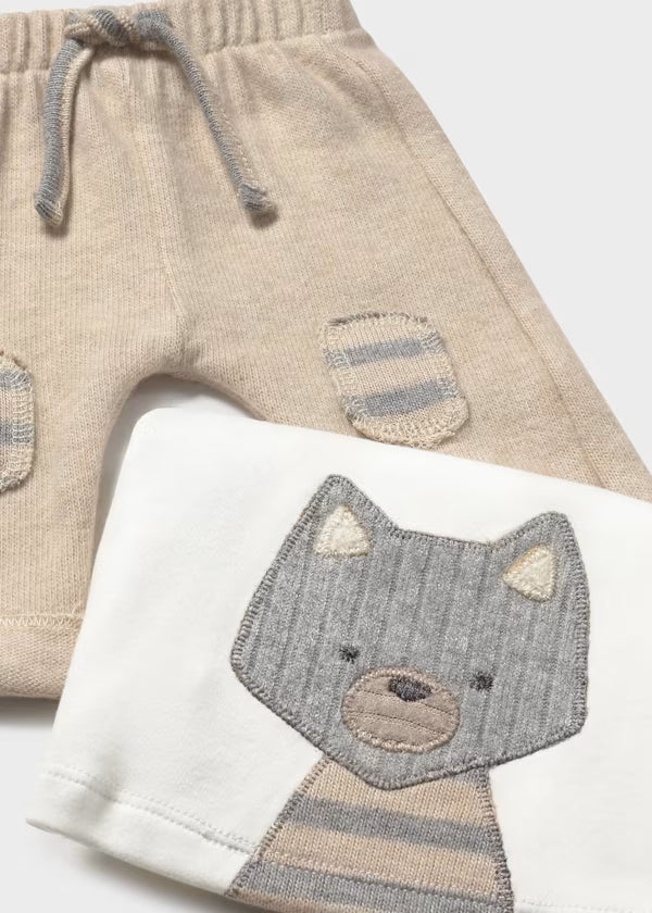 Mayoral Oat Animal Knit Tracksuit