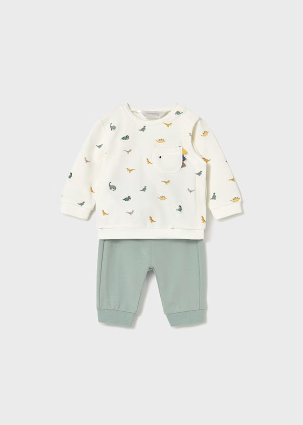 Mayoral Tiny Dino Print Knit Set