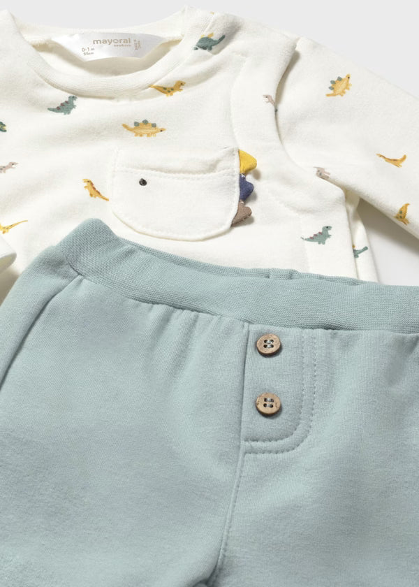 Mayoral Tiny Dino Print Knit Set