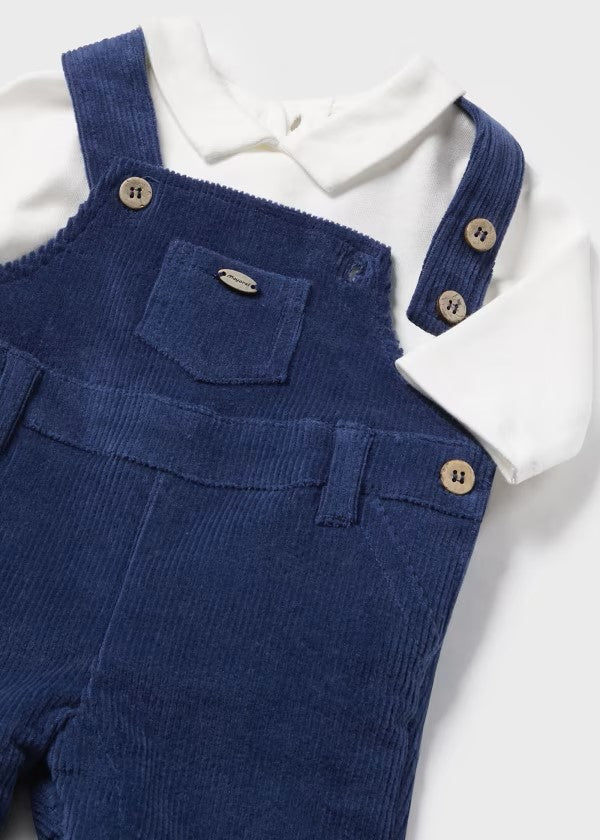 Mayoral Blueberry Corduroy Overall Set