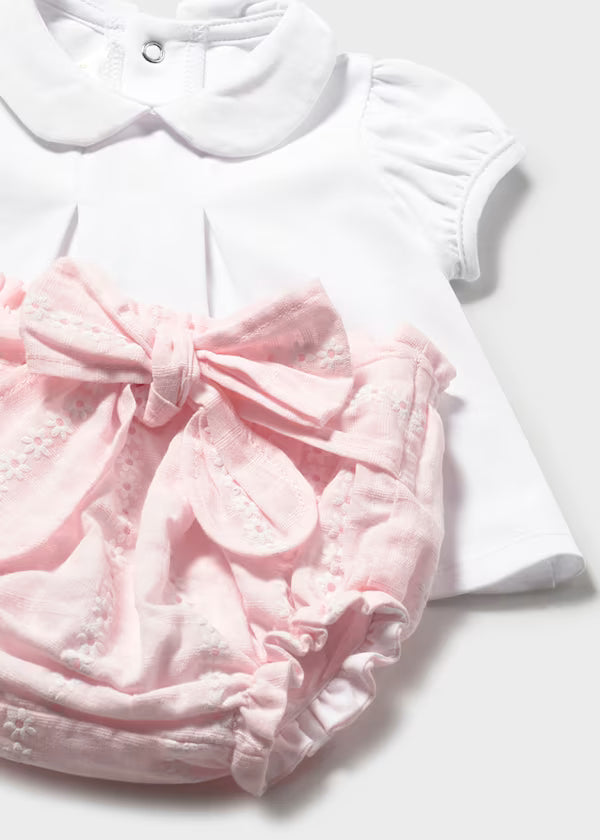 Mayoral Light Pink Flower Sweater Set