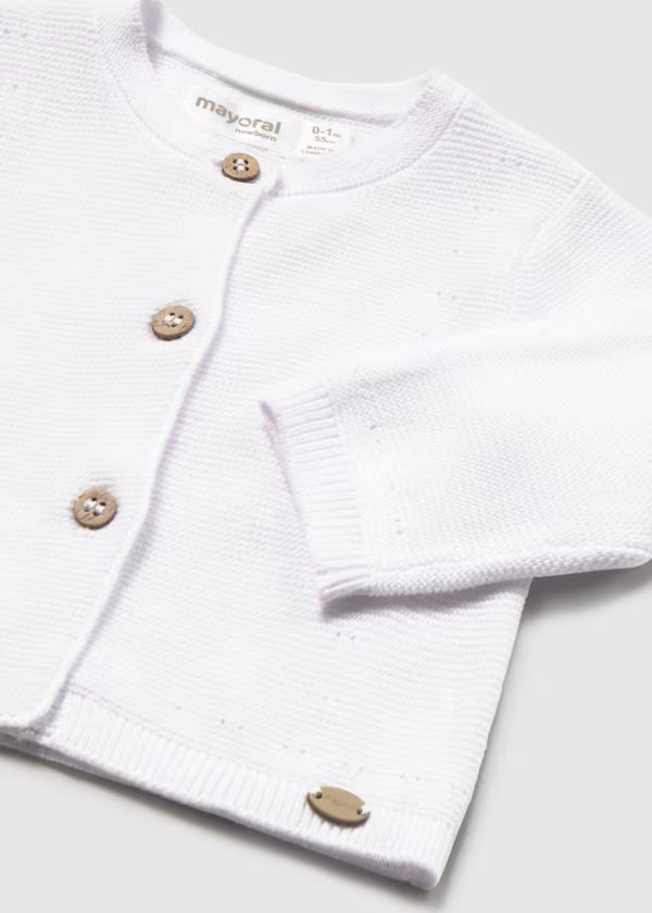 Mayoral White Knit Cardigan