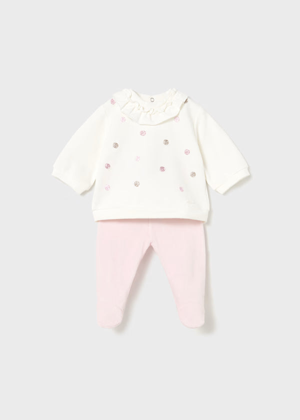 Mayoral Rose Dot Ruffle Neck Set