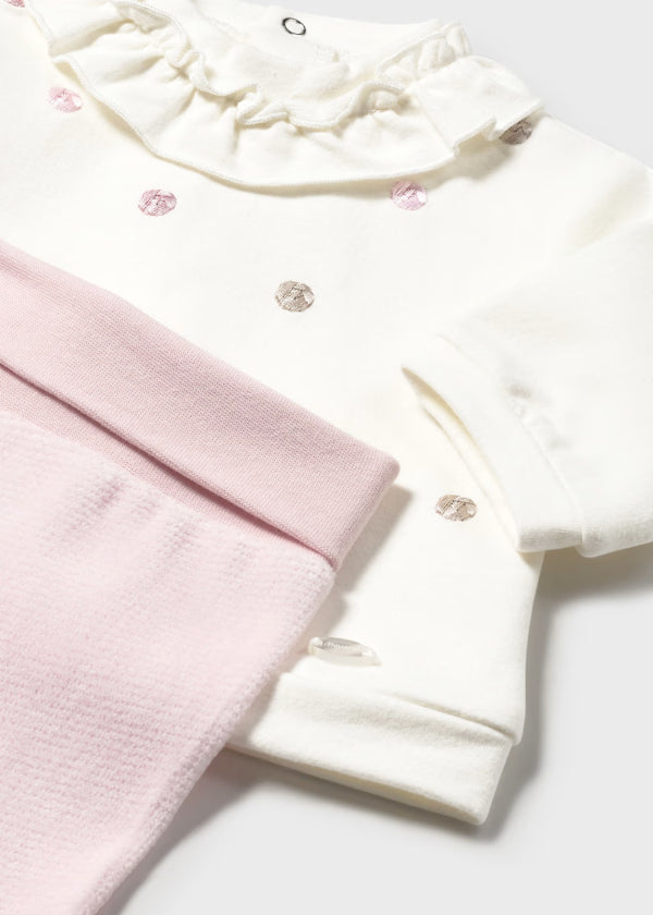 Mayoral Rose Dot Ruffle Neck Set